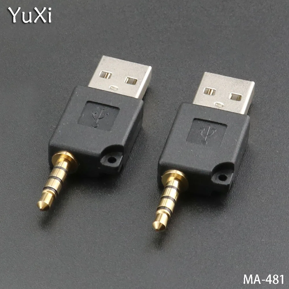 Юйси 5 шт./лот USB 2,0 штекер на 4 полюса 3,5 мм аудио штекер Адаптер 3,5 мм разъем конвертер аудио штекер на USB 2,0 адаптер