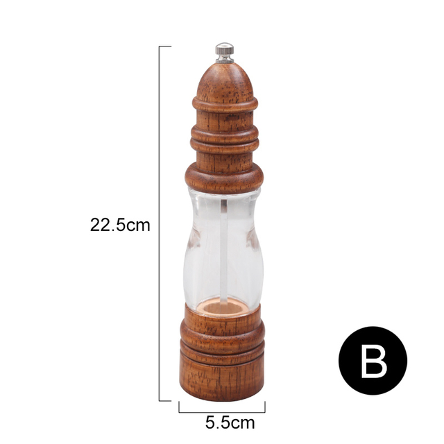 Wood Salt Spice Black Pepper Mill Shaker Grinder Ceramic Grinding Core 5" 8" 10" Kitchen Cooking Tools Gadgets Accessories