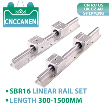 

2PCS SBR16 16mm Linear Rail Length 300mm - 1500mm 500 750mm 1000mm Linear Guide Rail with 4PCS SBR16UU Linear Block for CNC Part