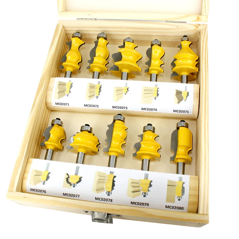 

8mm10-piece Floral Thread Cutter Armrest Lace Line Cutter Cabinet Door Top Line Engraving Machine Router Milling Cutter