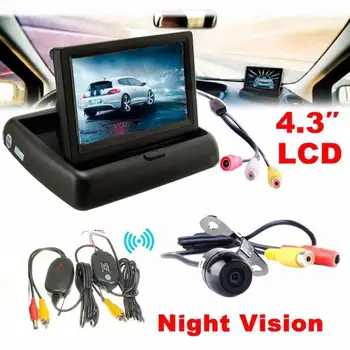 

car screen 4.3 Car Rear View Monitor Wireless Car Backup Camera Parking System Kit headrest car monitor