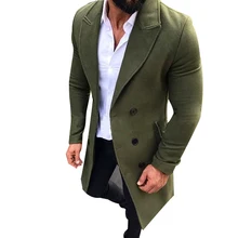 Мужской плащ в британском стиле, шерстяное пальто, пальто для мальчиков, Мужская модная однотонная ветровка на пуговицах, шерстяные пальто, дропшиппинг N1