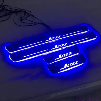 

Express delivery led door sill plate strip welcome light threshold guard protectors for honda jazz 2003-18