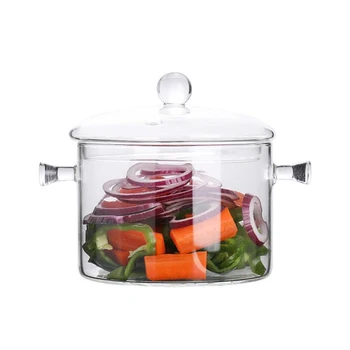 

Household Transparent Glass Soup Pot Kitchen Heat-Resistant Porridge Pot Home Glass Bowl Kitchen Cooking Tools