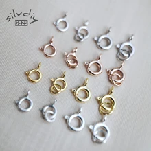 

10pcs 925 Sterling Silver Round Clasps&Hooks for DIY Bracelet Necklace Making S925 Round Connector Buckle Fine Jewelry Finding