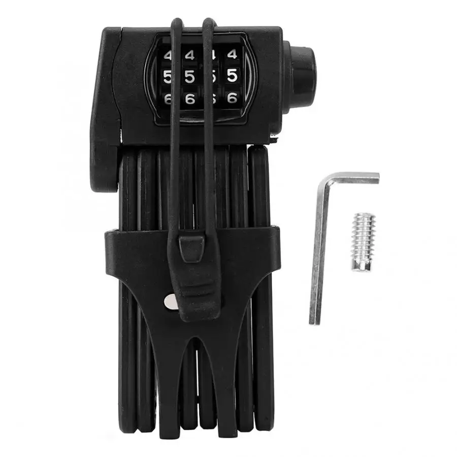 

Portable Security Anti-theft Foldable Lock for Bike Motorcycle Electrombile lock timer Black