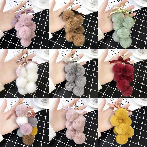Mixed Colors 10 шт./лот детские женские Брелки женские украшения для сумок плюшевые фрукты подвеска «виноград» брелок вечерние сувениры для девочек модные украшения - Цвет: Mixed Colors