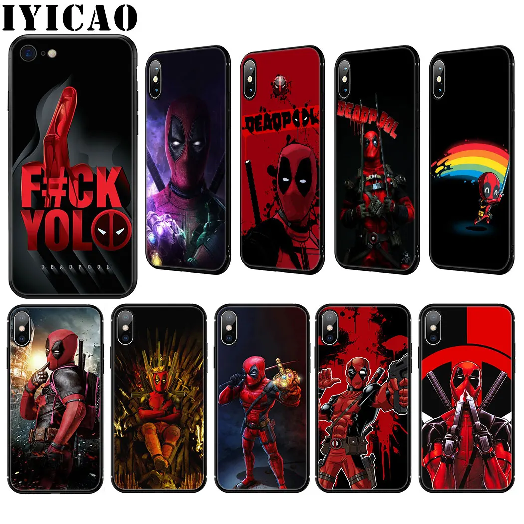 Мягкий силиконовый чехол Marvel Deadpool Fnny для iPhone 11 Pro Max XR X XS 8 7 6 6S Plus 5 SE |