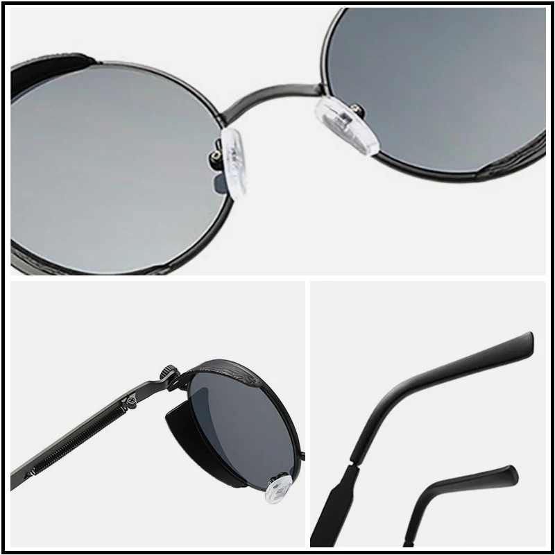 Classic Steampunk Sunglasses Men Women Retro Gothic Round Male\'s Sun Glasses Fashion Punk Party Driving Shades