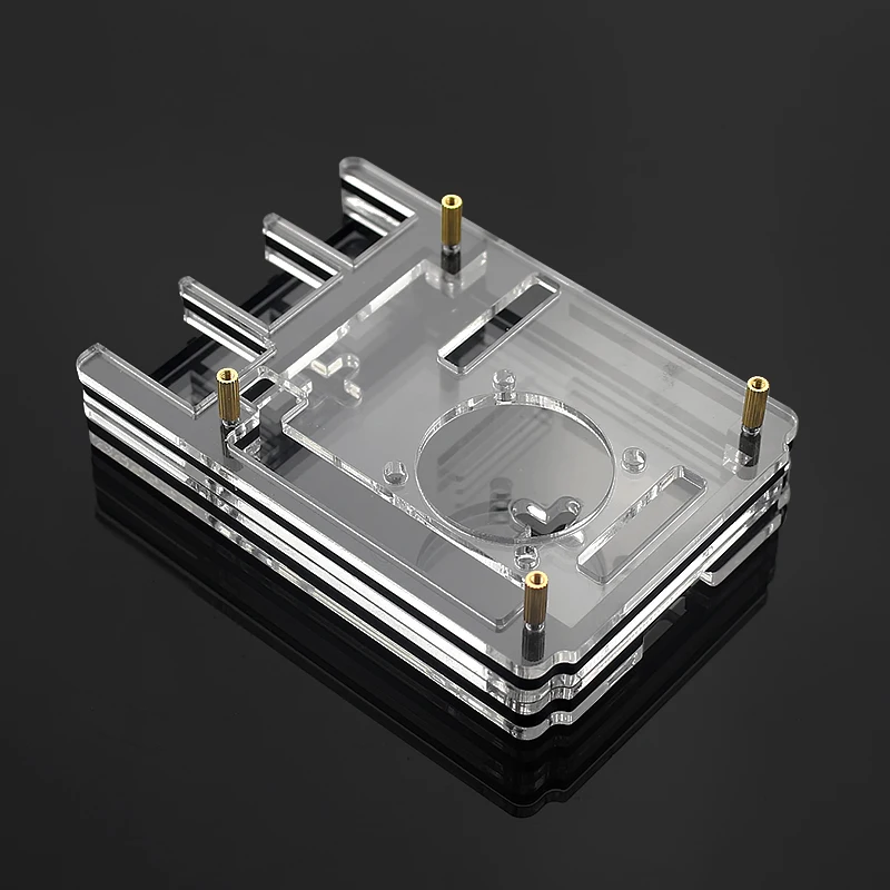 S ROBOT 6 слоев Raspberry Pi 4 Модель B акриловый чехол прозрачный корпус с светодиодный вентилятор охлаждения подходит для Raspberry Pi 4 RPI101