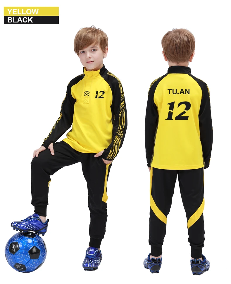 Детский спортивный костюм, зимняя футбольная тренировочная куртка, комплект футбольной формы с длинными рукавами, теплая спортивная одежда для мальчиков, пальто для фитнеса, верхняя одежда