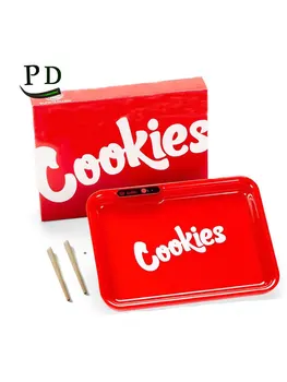 

LED Glow Tray Square Rolling Weed Tray Rechargeable Tobacco Storage Box Smoking Accessories