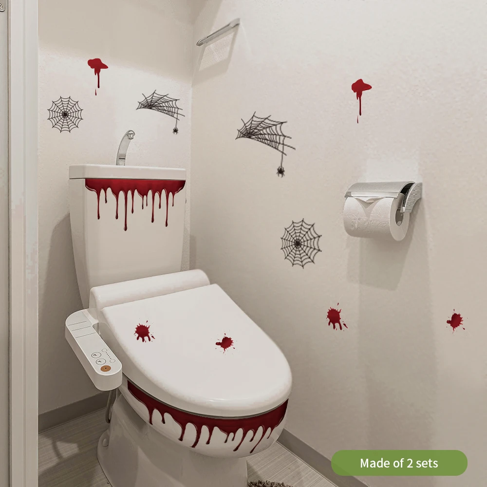 Светящиеся наклейки на окна унитаза в виде крови съемный декор Настенные обои