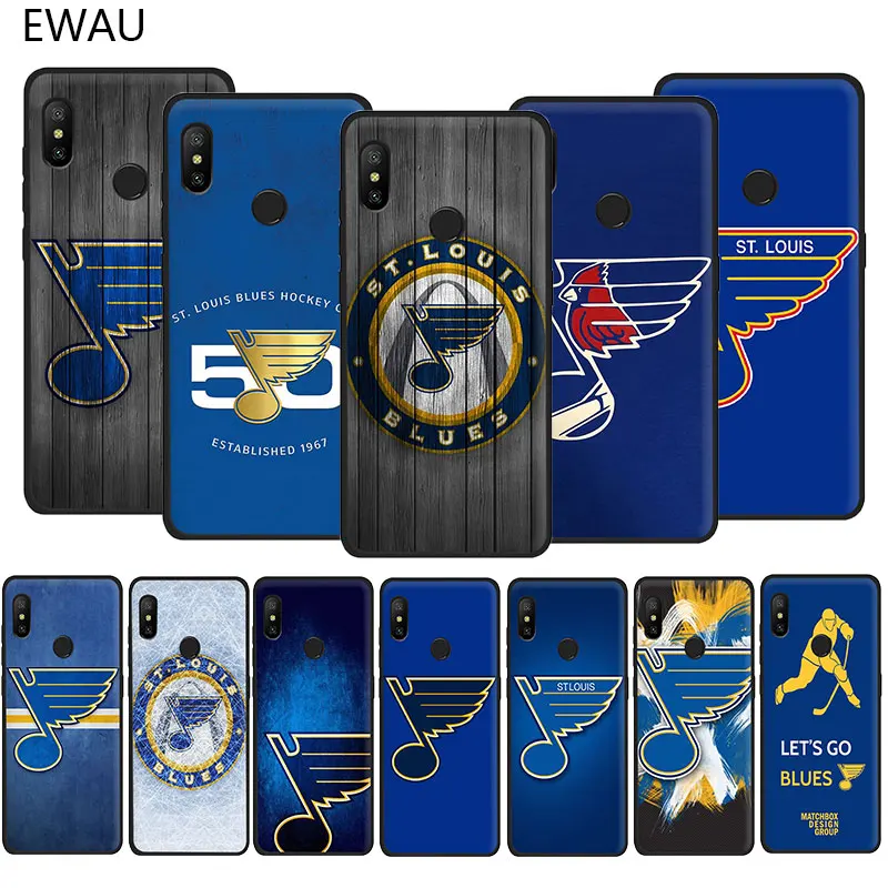 

EWAU St Louis Blues Soft TPU phone cover case for Xiaomi Redmi Note 4 4X 5 6 7 8 Pro 5A Prime