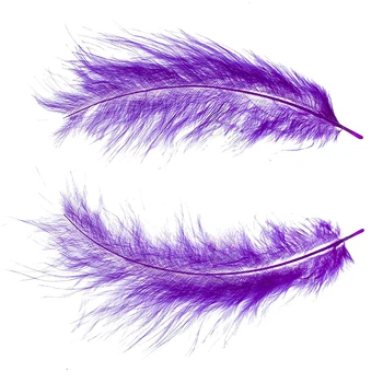 

New 100pcs Fluffy Marabou Feathers Party Wedding Trim Trimming Decor DIY 8-15 cm Purple