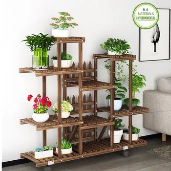 

Flower Rack Plant Stand Multi Wood Shelves Bonsai Display Shelf Indoor Outdoor Indoor Yard Garden Patio Balcony Flower Stands