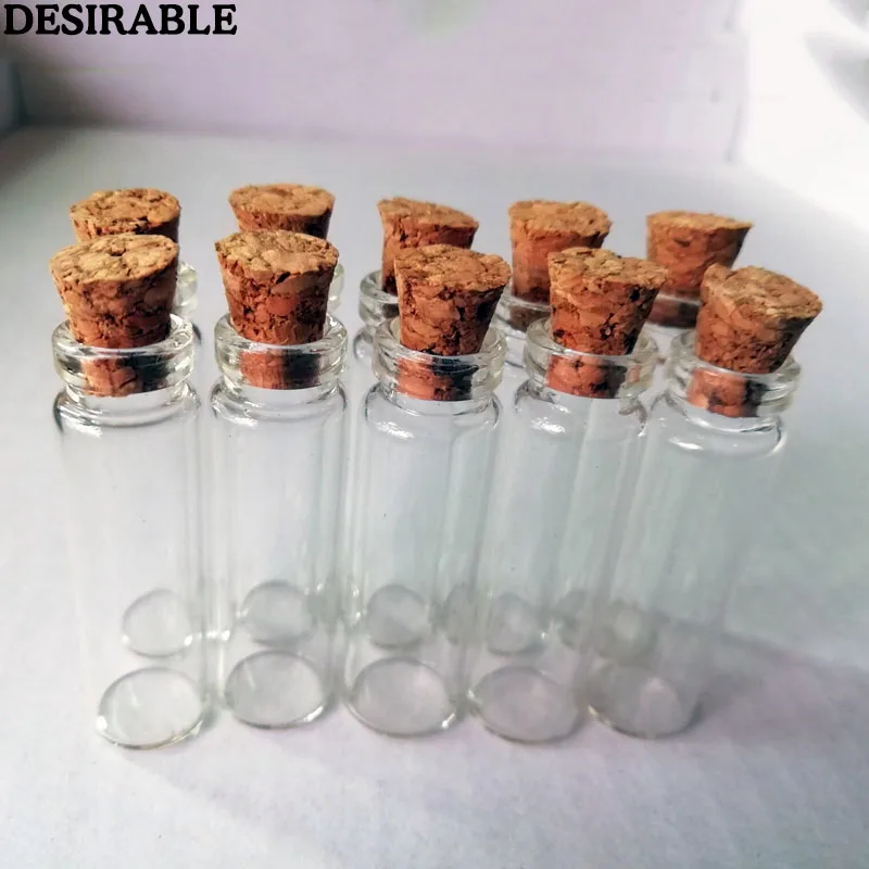 Cork Cover bottle 10 шт 2,5 мл мини маленькие прозрачные стеклянные желающие бутылки прозрачные пустые стеклянные плавучая баночка пробки/цветной пластиковый чехол для бутылок - Цвет: Cork Cover bottle