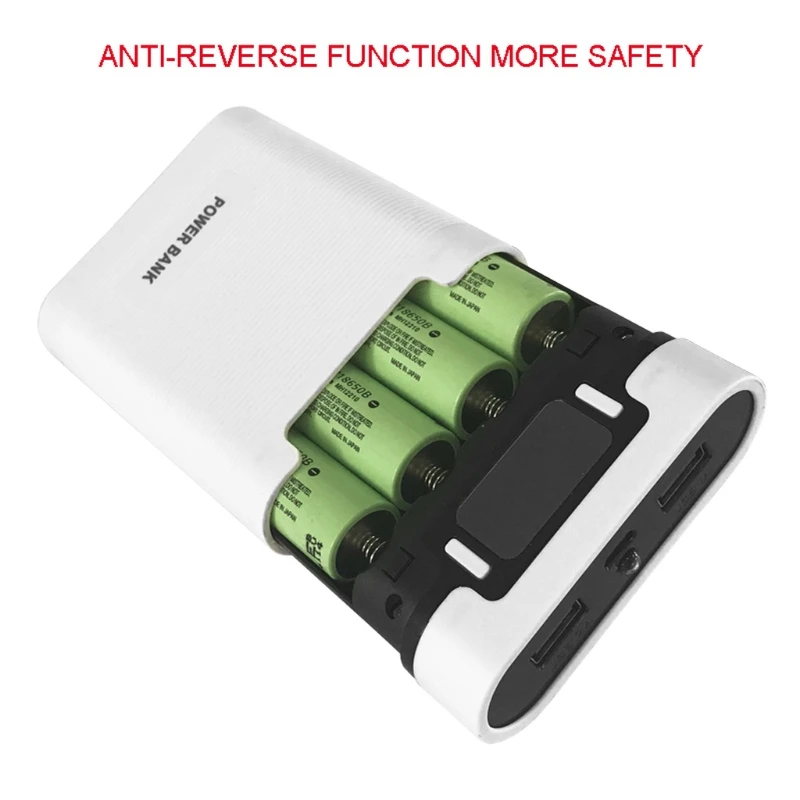 Портативный внешний аккумулятор с двойным USB ЖК дисплеем и защитой от обратного