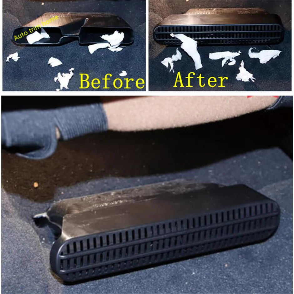 

Lapetus Black Interior Kit Fit For BMW X5 G05 2019 2020 Seat Below Air Conditioning AC Vent Dust Plug Protector Frame Cover Trim