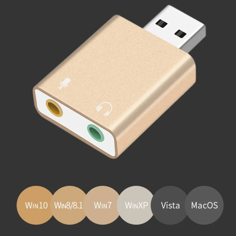 Звуковая карта USB внешний для наушников микрофон разъем USB адаптер ...