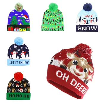 

Baby Cartoon Hats Cute Warm Newborn Kids Girls Christmas Caps With Ball Boys Knitted Wool Hemming Cap