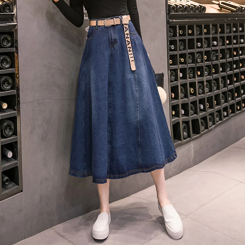 Below the knee jean skirts Clearance