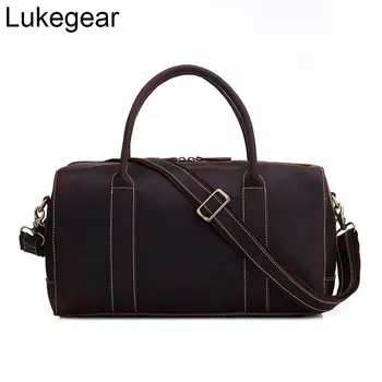 

Lukegear Travel Duffel Bags for Men Oversized Genuine Leather Carry on Weekend Packs Overnight Bag