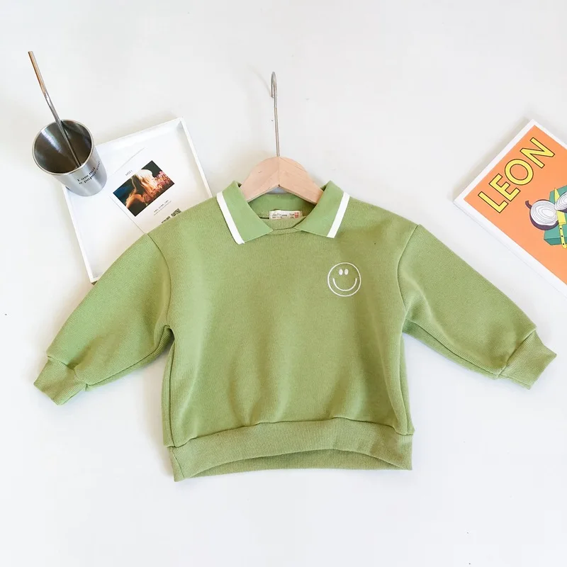 green Г. Зимний дизайн, унисекс, Детские утепленные толстовки для малышей Детская одежда в Корейском стиле рубашка для маленьких мальчиков и девочек топы с длинными рукавами - Цвет: green