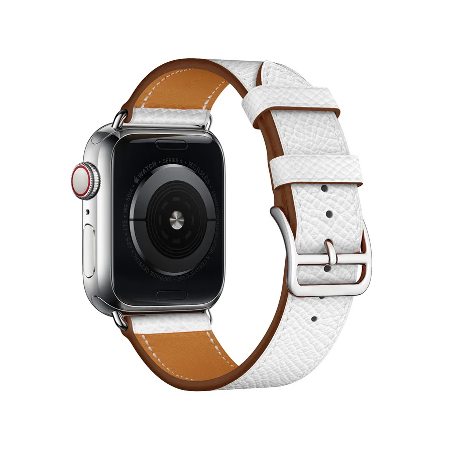 Модный кожаный ремешок для Apple Watch серии 5 4 3 2 1 Ремешки для наручных часов для iwatch 38 40 42 44 мм Сменные аксессуары для ремешка с пряжкой