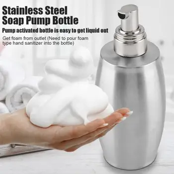 

350ml Bathroom Kitchen Stainless Steel Dispenser Soap Lotion Press Foam Bottle