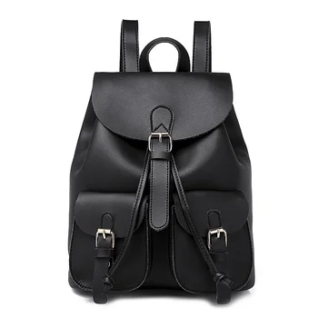 

Vintage Ladies Leather Backpack Drawstring Pleated Backpack