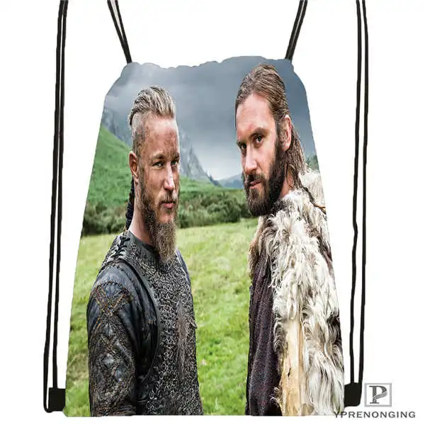 Drawstring Backpack Пользовательский winnick-vikings-сезонная походная сумка на шнурке милый рюкзак для детей(черная спинка) 31x40 см#20180611-02-93 - Цвет: Drawstring Backpack