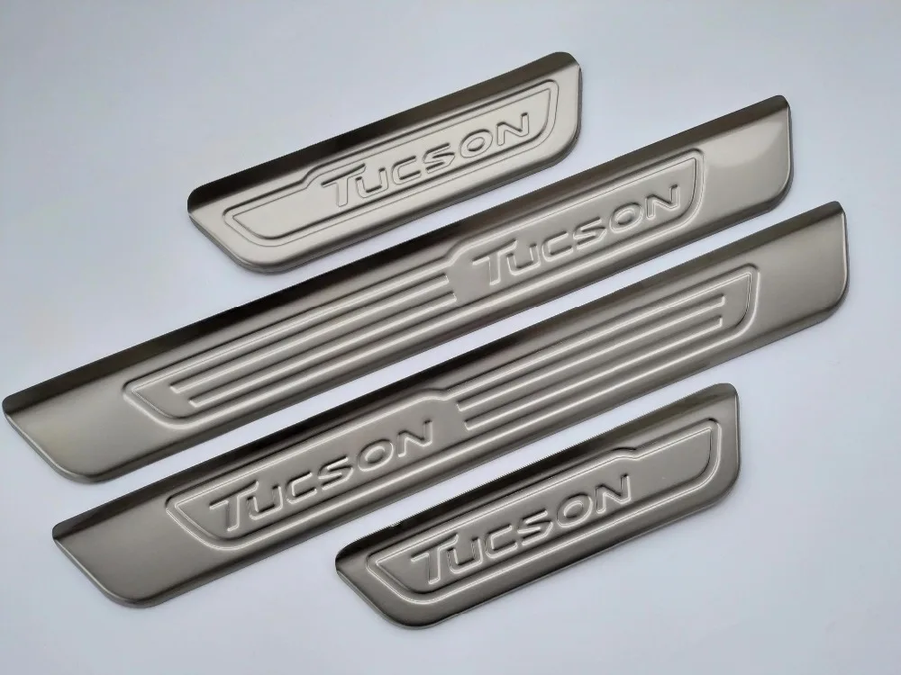 Аксессуары для стайлинга автомобилей Sticke для hyundai Tucson порога двери из нержавеющей стали потертости предохранительные щитки Защитная Крышка
