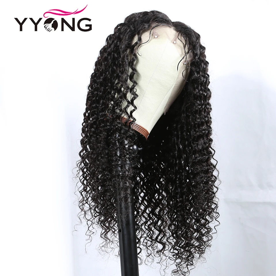 

YYong 1x4 & 1x6 T Part Indian Lace Front Human Hair Wig Deep Wave HD Transparent Lace Wigs Remy Deep Part Wigs 120% 32 inch