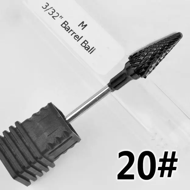 NO.20 Фреза для маникюра, твердосплавные сверла для ногтей, аксессуары для маникюрного станка, вращающиеся электрические пилки для ногтей, инструменты для дизайна ногтей - Цвет: NO.20