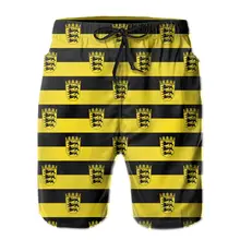 Aliexpress - Causal Short Breathable Quick Dry Humor German states Loose Flag Of Baden-Württemberg (state, Lesser Arms) Hawaii Pants