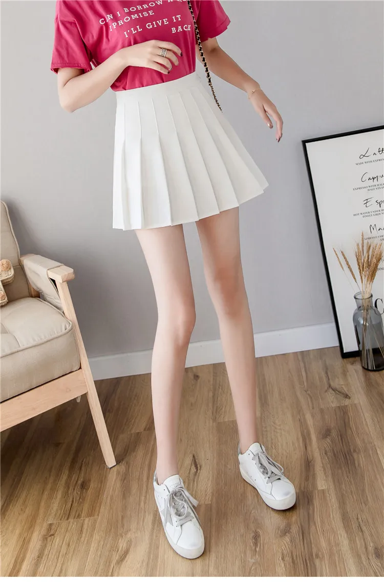 Sweet A Line Mini Pleated Skirt for Women Preppy Style Candy Color Cute Tulle Skirt Kawaii Short Skirt Four Season Sports Wear