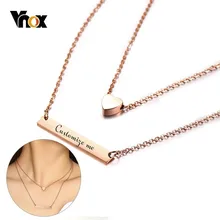Vnox Customizable Women Chokers 585 Rose Gold Color Stainless Steel Bar with AAA CZ Stone Female Necklaces Valentine's Day Gift Vnox Customizable Women Chokers 585 Rose Gold Color Stainless Steel Bar with AAA CZ Stone Female Necklaces Valentine's Day Gift