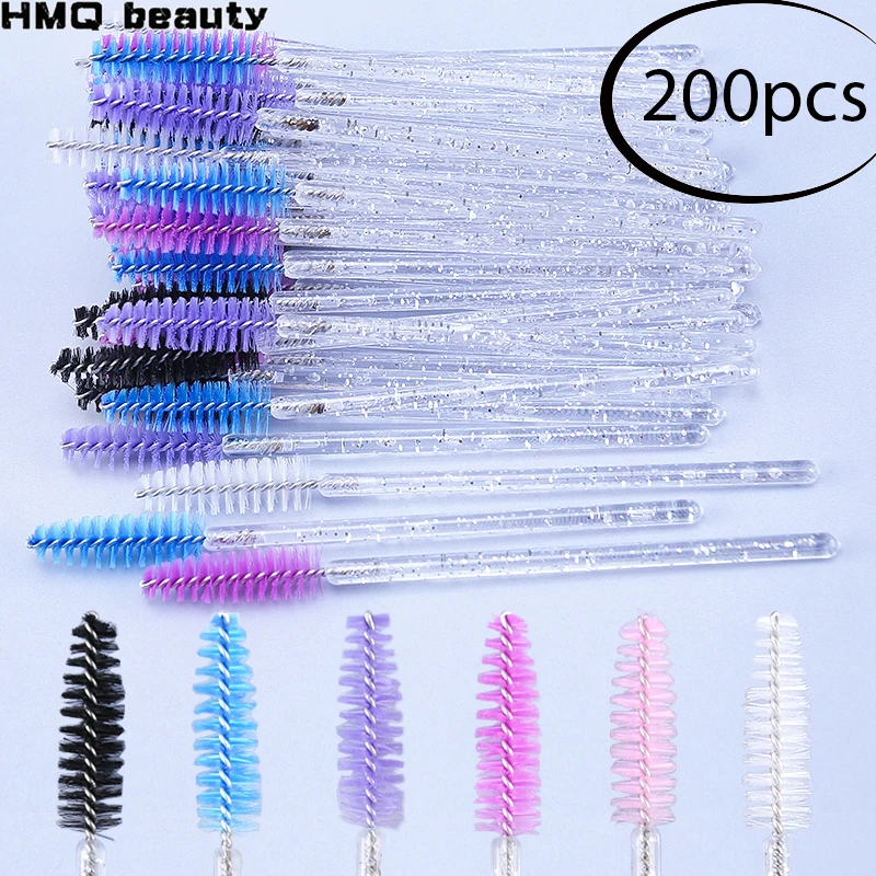 200Pcs Disposable Crystal Eyebrow Brush Makeup Brushes Mascara Brushes