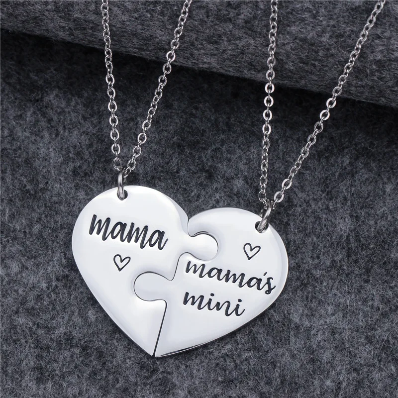 Mother's Day love Titanium Steel Necklace Chain Chocker Torque Pendant