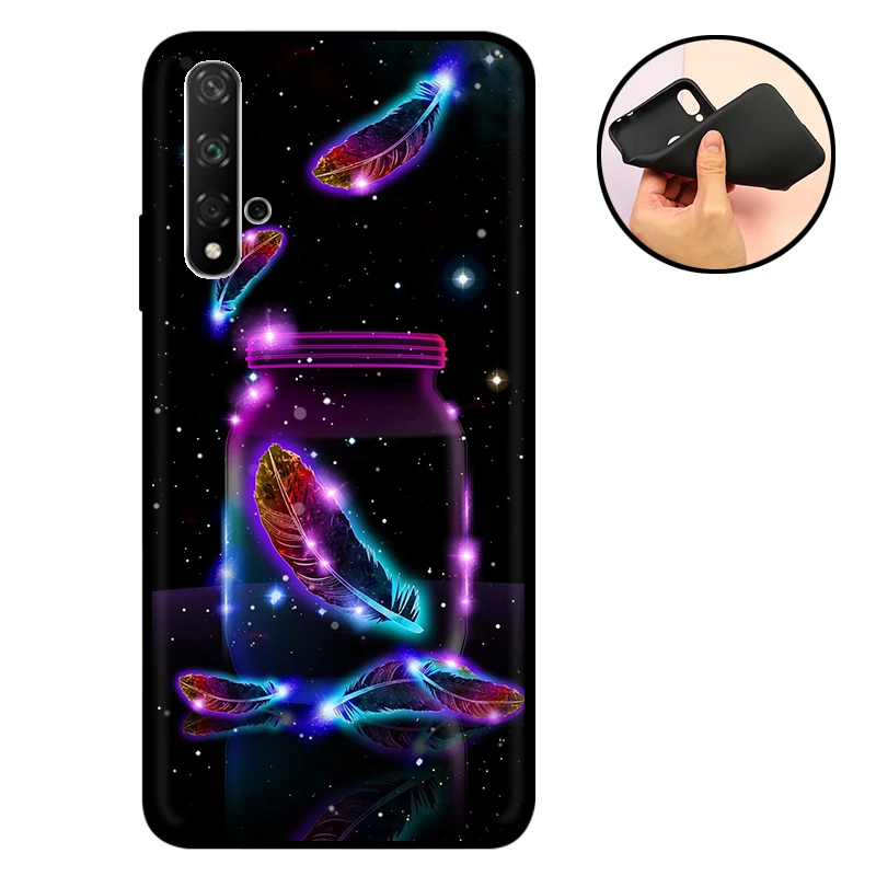 NBYMP Чехол на заднюю панель телефона для huawei Honor 20 S, силиконовый чехол, черный мягкий матовый ТПУ чехол для Honor 20 s, защитный бампер для Honor 20 S Nova 5T - Цвет: NBYMP