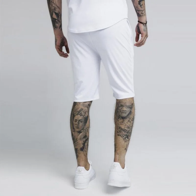 Men's brand high quality cotton sports shorts sik silk embroidery gyms fitness casual jogger training shorts sweatpants