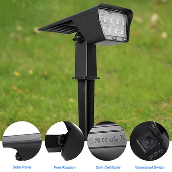

LED Solar Powered Lamp Adjustable Solar Spotlight In-Ground IP65 Waterproof Landscape Wall Light Outdoor solar garden light