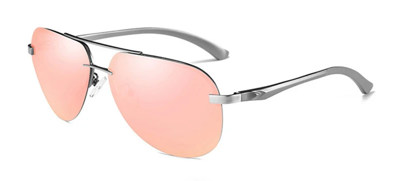 Aluminium UV400 Polarized Sunglasses Women Men luxury Brand driving mens sun galsses driving vintage oculos de sol goggles - Lenses Color: gun-pink