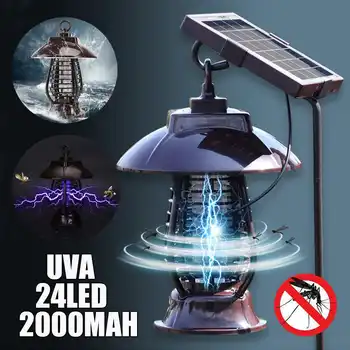 

24LEDs Solar Power Mosquito Killer Light Mosquito Repeller Light Insect Killing Lamp for Hanging Gardens Outdoor Places