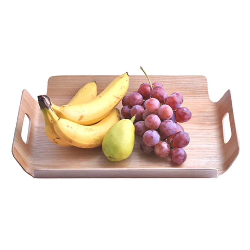 Luxury Desk Table Bamboo In Bed Bread Wooden Tray Wood Fruit Breakfast Food Cake Coffee Tea Serving Tray With Handles