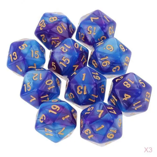 30pcs/pack 20 Sided Dice D20 Polyhedral Dies for Dungeons and Dragons Role Playing Game