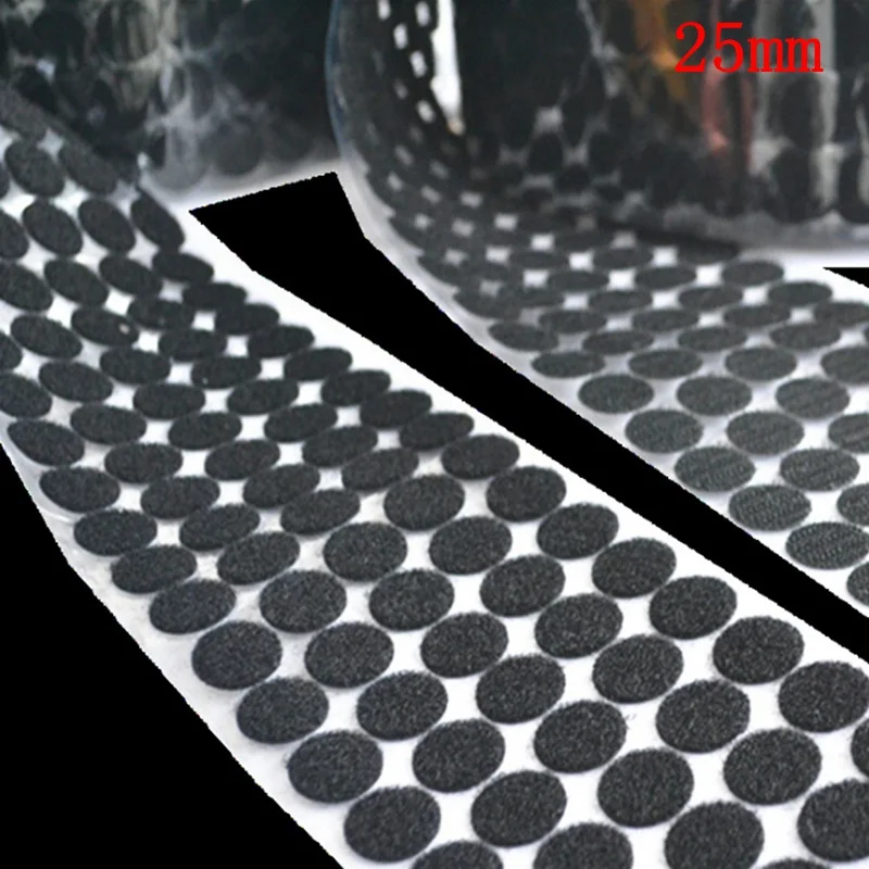 Black 60mm 20Pairs 50 пар собственной личности клейкая крепежная лента точек 60/50/20/10/30 мм сильный клей Magic Стикеры диск черно-белые круглые монеты крюк, петля, лента - Цвет: Black 60mm 20Pairs