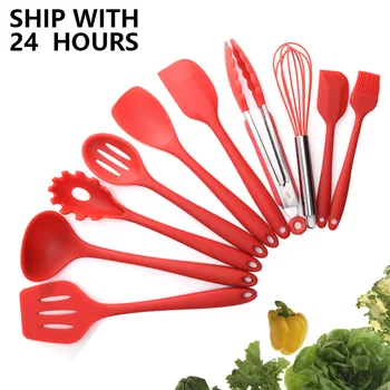 

10 Pcs Heat Resistant Silicone Cookware Set Nonstick Cooking Tools Kitchen Baking Tool Kit Utensils Kitchen