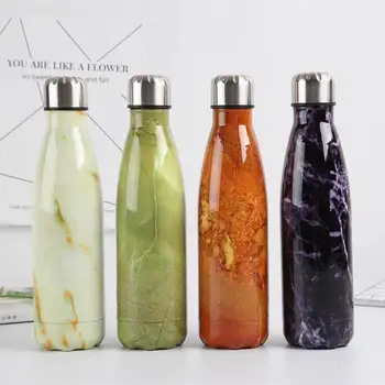 

500ml Double-wall Insulated Vacuum Flask Stainless Steel Heat Thermos Sport Marble Cola Water Bottles Portable Thermoses